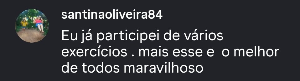 Depoimento dizendo que já participou de vários exercícios e esse é o melhor